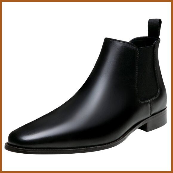 Polished Leather Chelsea Boots Slip On Dress Boots